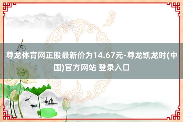 尊龙体育网正股最新价为14.67元-尊龙凯龙时(中国)官方网站 登录入口