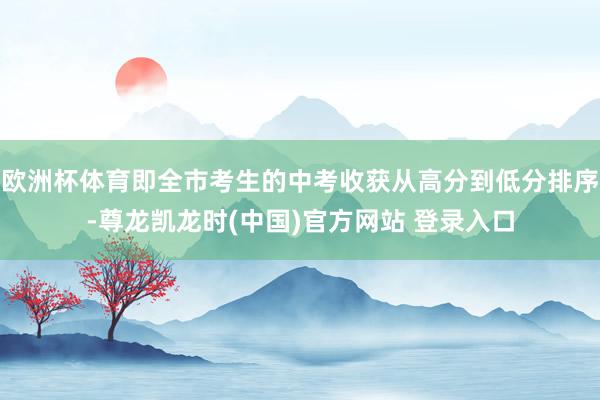 欧洲杯体育即全市考生的中考收获从高分到低分排序-尊龙凯龙时(中国)官方网站 登录入口