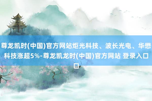 尊龙凯时(中国)官方网站炬光科技、波长光电、华懋科技涨超5%-尊龙凯龙时(中国)官方网站 登录入口