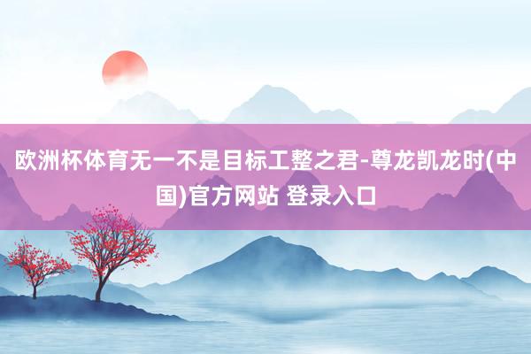 欧洲杯体育无一不是目标工整之君-尊龙凯龙时(中国)官方网站 登录入口