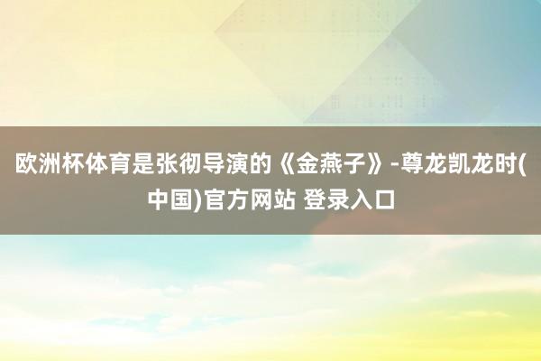 欧洲杯体育是张彻导演的《金燕子》-尊龙凯龙时(中国)官方网站 登录入口