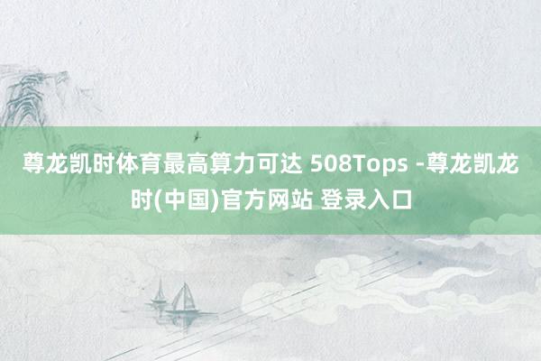 尊龙凯时体育最高算力可达 508Tops -尊龙凯龙时(中国)官方网站 登录入口
