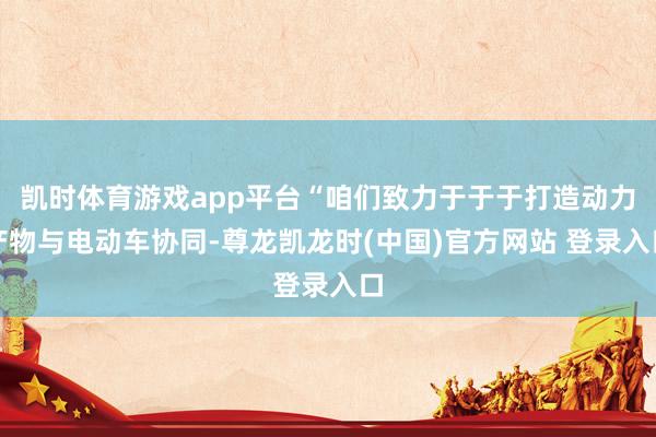 凯时体育游戏app平台“咱们致力于于于打造动力产物与电动车协同-尊龙凯龙时(中国)官方网站 登录入口