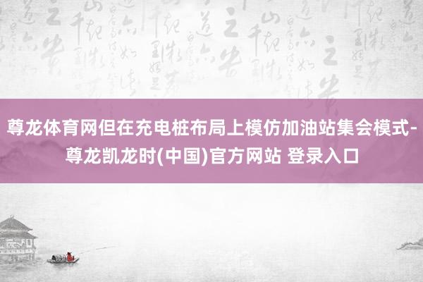 尊龙体育网但在充电桩布局上模仿加油站集会模式-尊龙凯龙时(中国)官方网站 登录入口