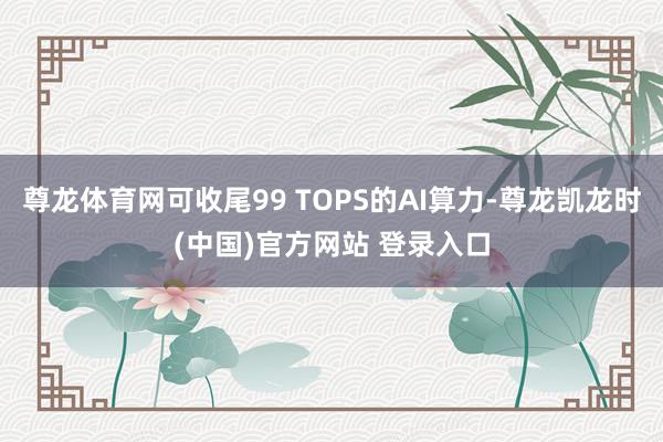尊龙体育网可收尾99 TOPS的AI算力-尊龙凯龙时(中国)官方网站 登录入口