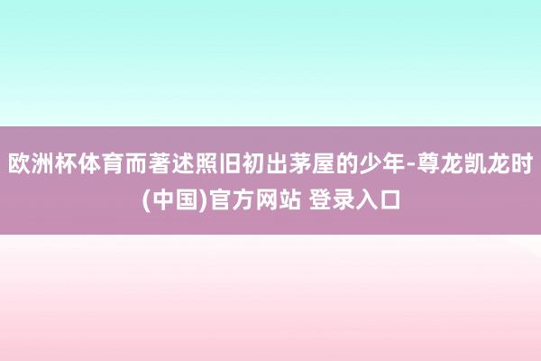 欧洲杯体育而著述照旧初出茅屋的少年-尊龙凯龙时(中国)官方网站 登录入口
